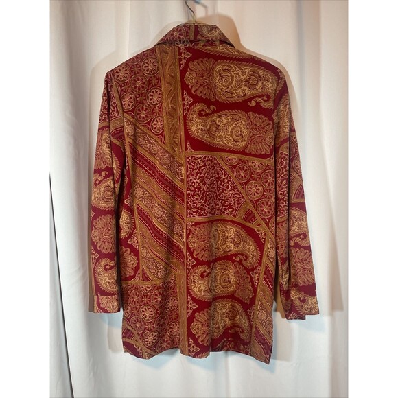 Peter Popovitch Vintage Abstract Floral Long Sleve Button Up Top - Picture 6 of 8